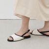 Sandal xẹp mũi tròn quai ngang khuyết giữa viền màu- MS: SX-25081