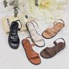 Sandal mũi vuông 2 quai ngang chéo liền hậu khóa - MS: SX-25082
