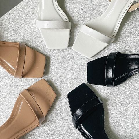  Sandal xuồng 5cm mũi vuông quai ngang - MS: X5-23003 