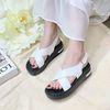 Sandal bánh mì 5cm mũi tròn 2 quai chéo- MS: S5-10008