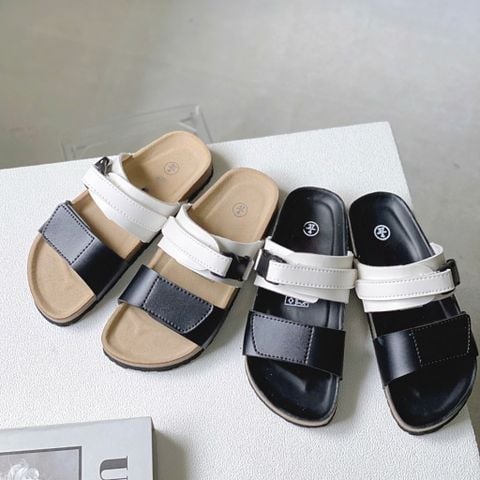  Dép đế trấu 2 quai ngang xé dán phối khóa nhựa- MS: DX-24036 