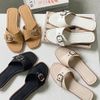Dép xẹp mũi vuông quai cài khóa - MS: DX-25077