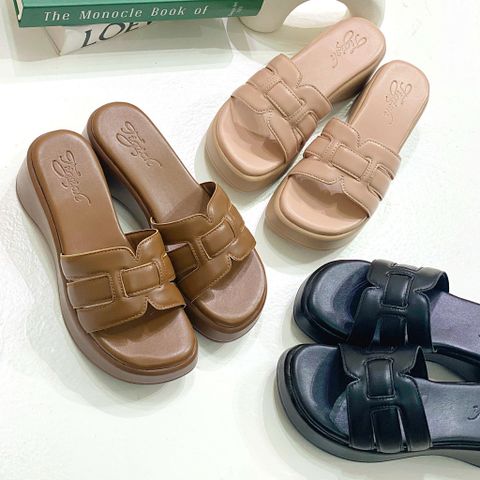  Dép bánh mì 5cm mũi tròn 3 quai đan - MS: G7-58002 