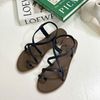 Sandal mũi tròn xỏ ngón 3 quai chéo - MS: SX-25085