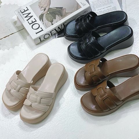  Dép 7cm đế đúc mũi tròn 3 quai đan - MS: D7-58002 