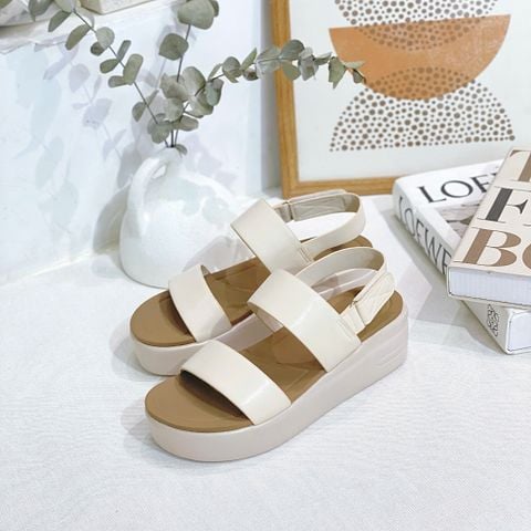  Sandal bánh mì 5cm mũi tròn 2 quai ngang - MS: S5-10009 