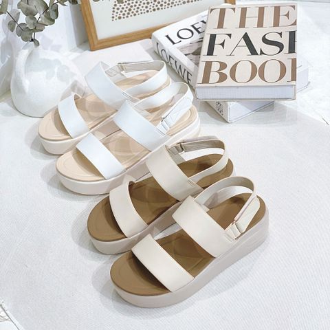  Sandal bánh mì 5cm mũi tròn 2 quai ngang - MS: S5-10009 