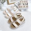 Sandal bánh mì 5cm mũi tròn 2 quai ngang - MS: S5-10009