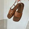 Sandal xẹp mũi vuông 6 quai đan nối hậu - MS: SX-25075