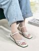 Sandal xuồng 5cm mũi vuông 4 quai mảnh đan - MS: X5-85001