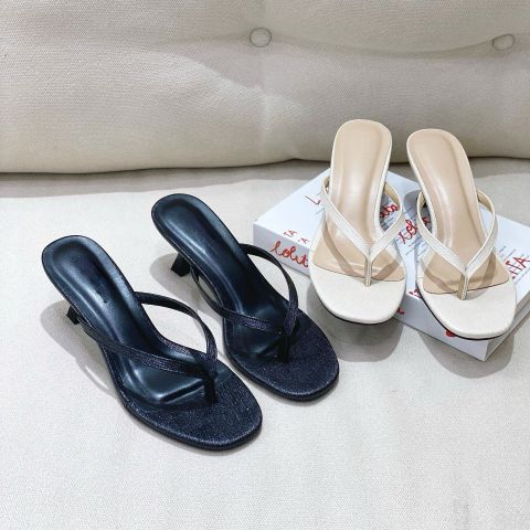  Guốc 4cm gót nhọn mũi bầu quai kẹp ngón - MS: G4-23001 