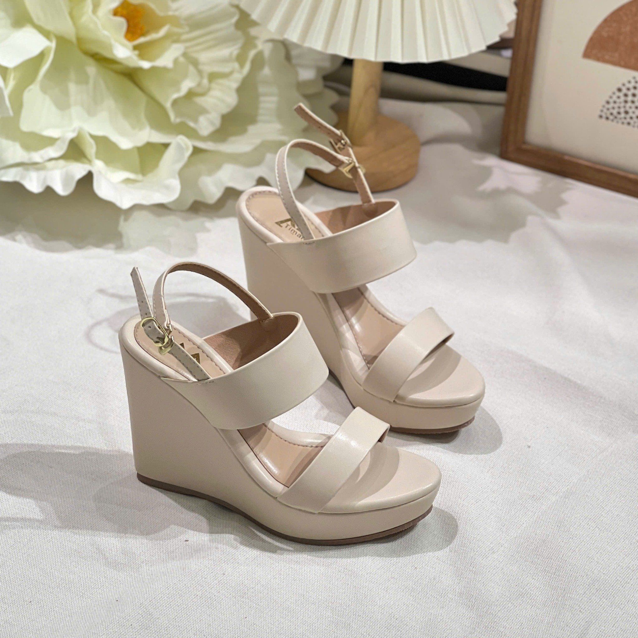 Sandal xuồng 11cm mũi tròn 2 quai ngang - MS: S11-84001