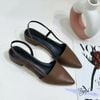 Cao gót 1cm mũi trọn phối quai hậu hở - MS: C3-75001