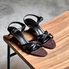 Sandal xuồng 5cm gót cách điệu mũi tròn 3 quai chéo - MS: X5-23014