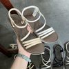 Sandal mũi tròn 3 quai ngang 1 quai chéo nối hậu thun- SX-63013