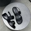 Sandal xuồng 7cm mũi tròn 2 quai ngang 1 khóa - MS: S7-58002