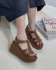 Sandal xuồng 7cm mũi tròn 2 quai đan nối hậu - MS: S7-58005