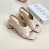 Sandal 5cm gót vuông mũi vuông 2 quai chéo lớn - MS: S5-85001
