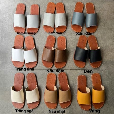 Dép xẹp da talong da mũi bầu bảng ngang lớn - MS: DX-01064 