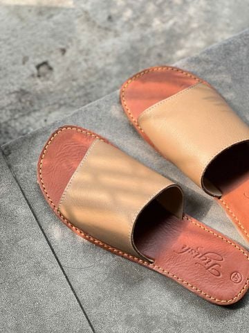  Dép xẹp da talong da mũi bầu bảng ngang lớn - MS: DX-01064 