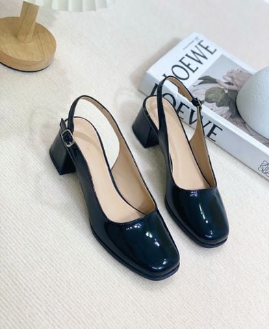  Cao gót 5cm gót trụ mũi bầu hậu hở khóa - MS: C5-22027 