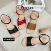 Sandal 3CM gót vân gỗ mũi vuông quai gấp lệch-MS: S3-64002
