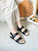 Sandal 3cm da đế đúc mũi tròn 2 quai ngang xé dán - MS: S3-10002
