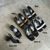 Sandal 6cm gót trụ mũi vuông quai ngang liền hậu thun - MS: S6-26012