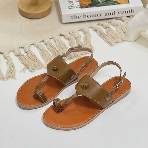  Sandal da mũi tròn xỏ ngón bảng ngang - MS: SX-01086 