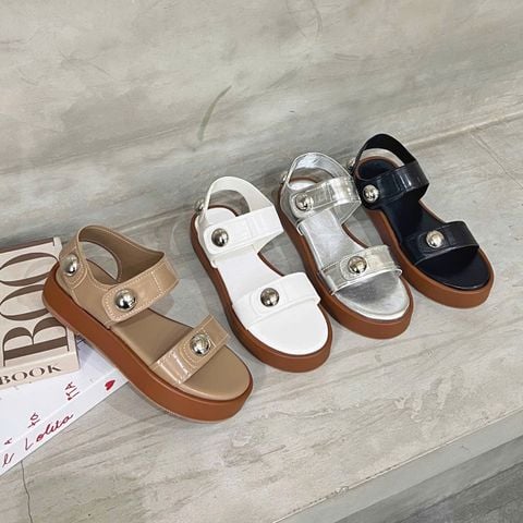  Sandal 3p mũi tròn quai ngang khóa tròn- MS: S3-25007 