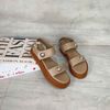 Sandal 3p mũi tròn quai ngang khóa tròn- MS: S3-25007