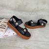 Sandal 3p mũi tròn quai ngang khóa tròn- MS: S3-25007