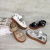 Sandal 3p mũi tròn quai ngang khóa tròn- MS: S3-25007