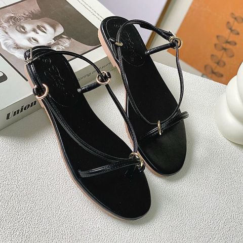  Sandal mũi tròn quai kẹp ngón phối khoen -  MS: SX-25073 