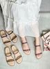 Sandal mũi tròn 2 quai ngang mảnh thổ cẩm - MS: SX-01088