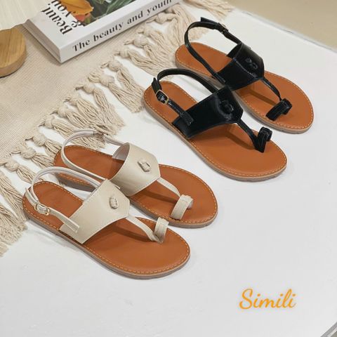  Sandal xẹp mũi tròn xỏ ngón - MS: SX-01084 