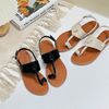 Sandal xẹp mũi tròn xỏ ngón - MS: SX-01084