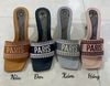 Guốc 7cm gót vuông nhỏ mũi vuông quai ngang vải PARIS- G7-85001