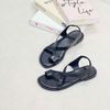 Sandal mũi tròn xỏ ngón 2 quai chéo hậu thun - MS: SX-58009
