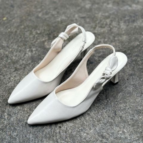  Cao gót 7cm gót nhọn mũi nhọn phối hậu nơ - MS: C7-10027 