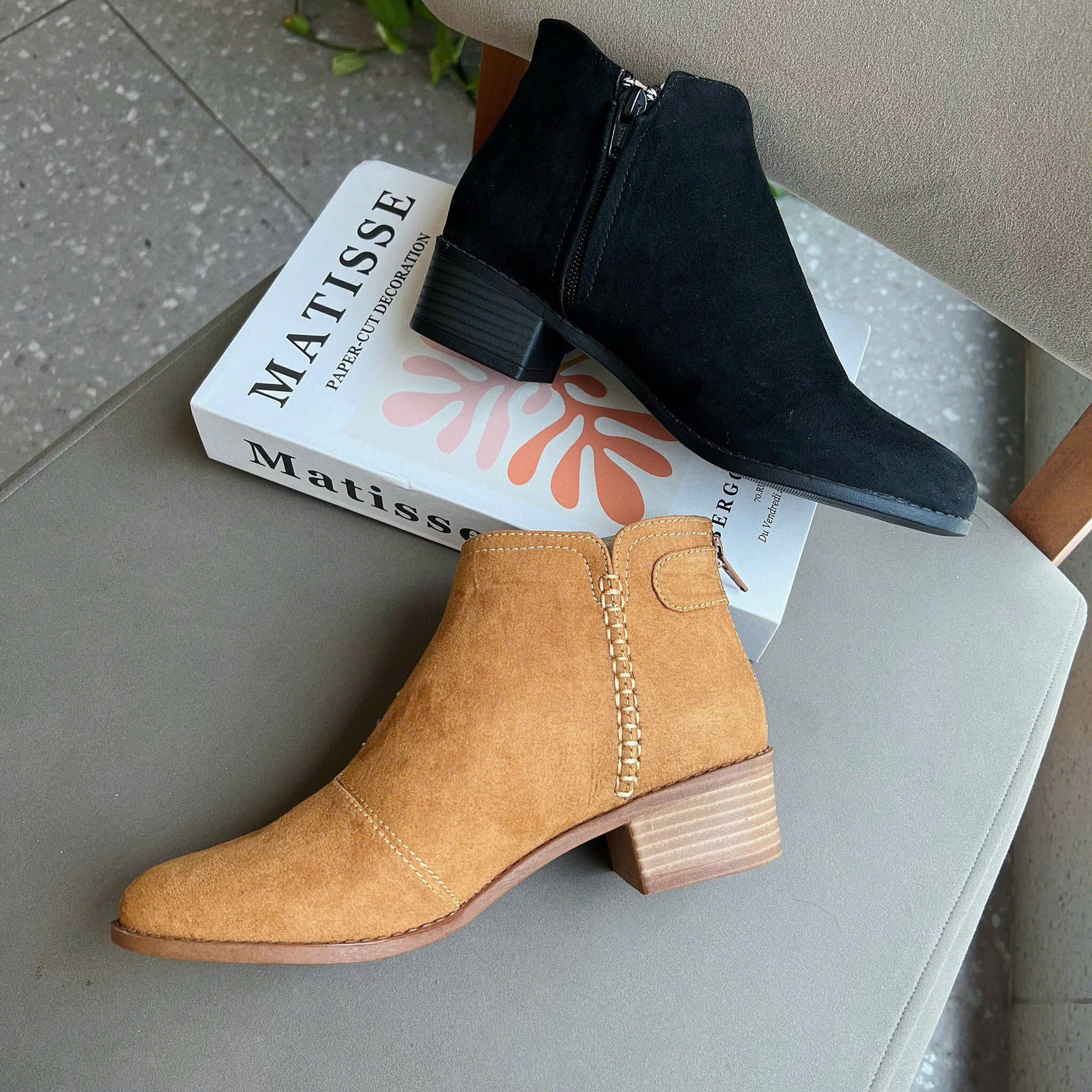 Boot 3cm da khóa kéo bên hông - MS: B3-01008