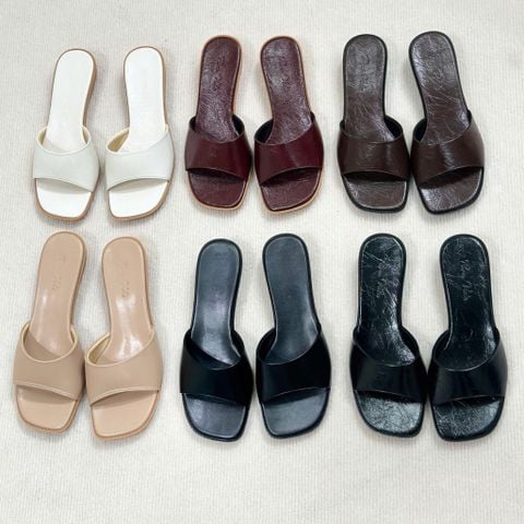  Dép 3cm mũi vuông bảng ngang khuyết giữa - MS: D3-85001 