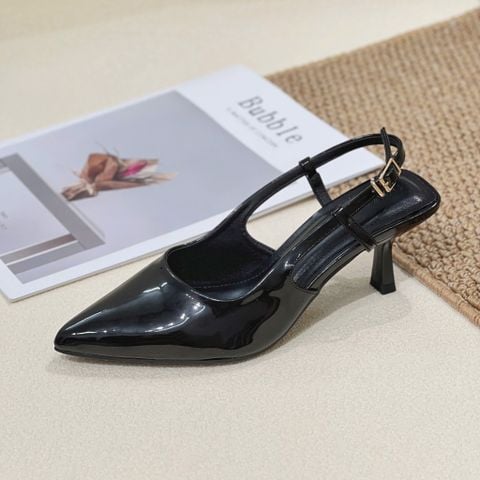  Cao gót 7cm gót nhỏ mũi nhọn liền hậu hở khóa - MS: C7-75017 