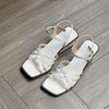 Sandal xuồng 5cm mũi vuông 4 quai mảnh đan - MS: X5-85001