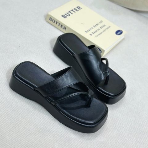  Dép 5cm mũi vuông xỏ ngón quai khoét eo - MS: D5-84001 