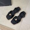 Sandal xẹp mũi vuông quai dúm gắn khóa hậu vòng khóa cài - MS: SX-25090