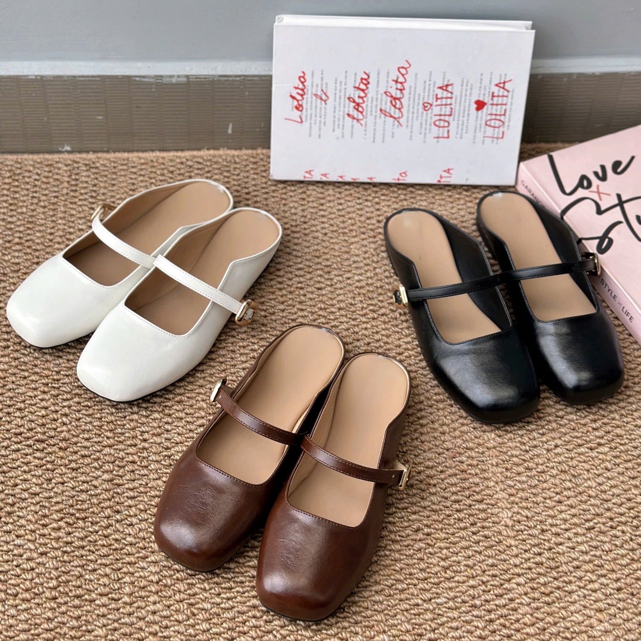 Sục 1cm mũi vuông phối quai ngang mảnh khóa - MS: C1-58004