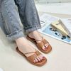 Dép xẹp mũi vuông quai ngang khuyết nối dây giữa - MS: DX-250103