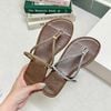 Sandal mũi tròn quai đá kẹp ngón phối khóa - MS: SX-63015