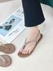 Sandal mũi tròn quai đá kẹp ngón phối khóa - MS: SX-63015